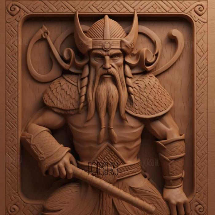 viking warrior 4 stl model for CNC